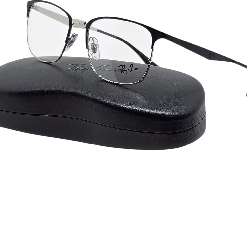Ray-Ban Black and Silver Frame Glasses